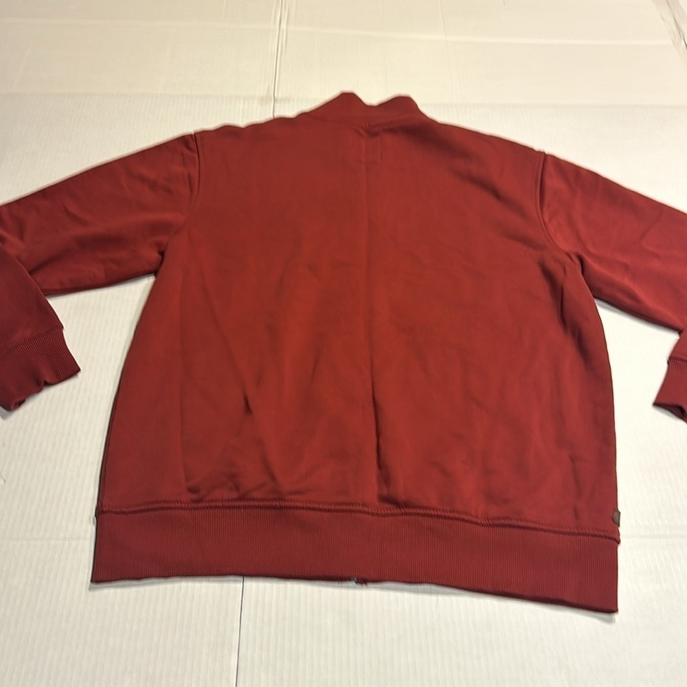 Lerros brick maroon zip up sweater with front pockets & emblem by front top XL - Picture 9 of 10